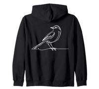 Mirlo Arte Lineal Ornitólogo Sudadera con Capucha