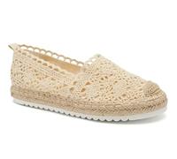 Miro Boho Chic Alpargatas Planas de Encaje y Yute para Mujer - Sandalias de Esparto Comodas y Femeninas - Zapatos de Novia y Verano (Beige Planas, 40)