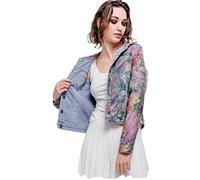 Miro Boho Chic Lanzarote Cazadora Vaquera Mujer Reversible, Denim y Estampado, Tallas S a XXL Chaqueta Vaquera Mujer Doble Faz Estilo Bohemien Giacca da Donna (M, PRIME Mult 2)