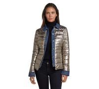 Miro Boho Chic New York 88 Chaqueta Mujer Metalizada Chaqueta Mujer Entretiempo Chaqueta Acolchada Mujer Bimateria Denim y Metalizado Abrigo Mujer Ligero (XL Cobre)
