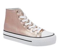 Miro Boho Chic Sneakers Zapatillas Mujer Abotinadas Altas Tobilleras Metalizadas Deportivas Femeninas Zapatillas Deportivas Mujer Sneaker Damen Chaussure Femme Bambas Femenina (Champagne, 36)