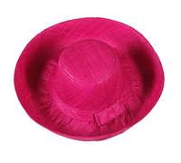 Miro Boho Chic - Sombrero Ibiza Medio. Practica y Chic Pamela de ala Media realizado en Rafia de Madagascar. Pamelas para Bodas y Tocados. Sombrero Playa Mujer Paja. Madrina Boda. (Fucsia)