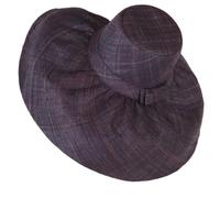 Miro Sombrero Boho Chic Ibiza Grande de Rafia para Mujer, Pamela de ala Ancha para Playa y Bodas, Color Negro