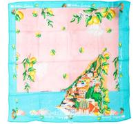 Miro Travel Wear Antica Sartoria - Pañuelos Cuello Mujer en Algodon. Estampado de Estilo Amalfi 20 x 20 cm. Muy liviano y fácil de llevar en su bolso de mano. Foulard Mujer Pañuelo (Rosa)