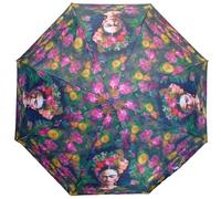 Miro Travel Wear Paraguas Frida para mujer ¡Color, arte y estilo bajo la lluvia! Paraguas largo resistente al viento | Diseño floral con mariposas | Regalo original (Frida 3, Largo)