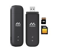 MIRO UF1 - Adaptador de red USB 4G LTE WiFi de 150 Mbps de velocidad, doble ranura SIM/SD, adaptador WiFi Stick USB 2.0 para PC de escritorio y portátil