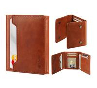 Miroddi Cartera para hombre, funciona con Apple Find My, cartera minimalista de bolsillo frontal para hombre, Marrón, Minimalista