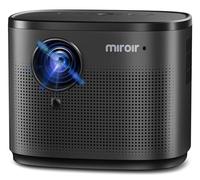 Miroir Mini proyector, proyector HD para el hogar con altavoz integrado, enfoque automático, corrección Keystone, portátil para películas al aire libre, compatible con smartphone, TV Stick, portátil