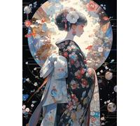 MIRONS 11CT Contados Punto de Cruz, Chica Kimono,Q,30 * 40cm Kit de Bordado en Punto de Cruz con Estampado de Bricolaje, Gama Completa de Kits de Inicio Preimpresos para Principiantes