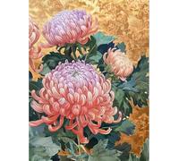 MIRONS 11CT Contados Punto de Cruz, Flores Kit de Bordado de Punto de Cruz con Estampado de Bricolaje Kits de Inicio para Principiantes Preimpresos de Línea Completa