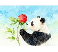 MIRONS 11CT Kit de punto de cruz, Animal panda y flores Kits Estampados de Punto de Cruz de Bricolaje Para Decoración Del Hogar Cross-stitching Needlecrafts Pattern