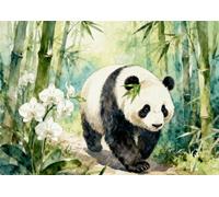 MIRONS 11CT Kits de Punto de Cruz Estampados, Animal panda y flores Set Kits Bordado Punto de Cruz Kit Completo Hilo y Tela Impreso Contado Patrones a Mano Hacer Faciles