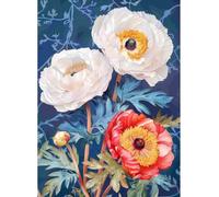 MIRONS 11CT Kits de Punto de Cruz Estampados, Flores Set Kits Bordado Punto de Cruz Kit Completo Hilo y Tela Impreso Contado Patrones a Mano Hacer Faciles