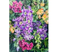 MIRONS 11CT Kits de Punto de Cruz Estampados, Flores Set Kits Bordado Punto de Cruz Kit Completo Hilo y Tela Impreso Contado Patrones a Mano Hacer Faciles