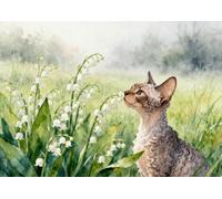 MIRONS 11CT Kits Estampados de Punto de Cruz, Animales gatos y flores Traje de Bordado Con Patrón de Costura,DIY Kit de Bordado Punto de Cruz para Principiantes