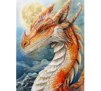 MIRONS DIY 5D Diamond Painting Kit Completo, Dragón animal de dibujos animados Pintura Cuadro Diamante Diamond Art para Niños Adultos, Rhinestones Bordado Punto de Cruz para Decoración Hogar 40x50cm