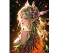 MIRONS DIY 5D Diamond Painting Kit Completo, Hermosa Chica Manga,C,30 * 40cm Mosaico Pintura Diamante Dibujos Animados, Decoración del Hogar con Accesorios