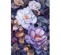 MIRONS Kit Completo de Punto de Cruz, Flores Kit de Punto de Cruz Estampado Kits de Costura de Gama Completa para Principiantes 11CT