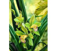 MIRONS Kit Completo de Punto de Cruz, Flores Kit de Punto de Cruz Estampado Kits de Costura de Gama Completa para Principiantes 11CT