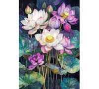 MIRONS Kit Completo de Punto de Cruz, Flores Kit de Punto de Cruz Estampado Kits de Costura de Gama Completa para Principiantes 11CT