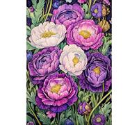 MIRONS Kit de Inicio de Bordado, Flores 11CT Kit de Bordado a Mano,Con Patrón de Costura y Descripción Patrón Kits de Punto de Cruz, para Principiantes