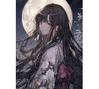 MIRONS Kit de pintura diamante, Chica Bajo La Luz De La Luna,A,30 * 40cm pintura por número Diamond Painting Full, dibujos con diamantes adultos, decoración de pared en casa