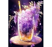 MIRONS Kits de Punto de Cruz, Deliciosas bebidas heladas,R,30 * 40cm 11CT Estampado Patrones Fáciles de Bordado Para Niñas Manualidades Suministros de Punto de Cruz Costura