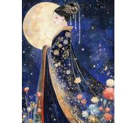 MIRONS Kits de Punto de Cruz Estampados, Chica cómica, yo, 40 x 50 cm 11CT Kit de Bordado Punto de Cruz Contado, Gama Completa de Kits de Inicio de Bordado para Principiantes