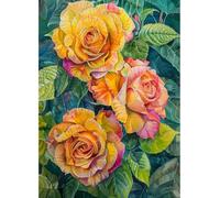 MIRONS Kits de Punto de Cruz Estampados DIY de 11CT, Flores Punto de Cruz Kit Completo Contado Patrones con Impresa Hilos y Tela para Principiantes Hacer