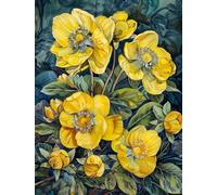 MIRONS Kits de Punto de Cruz Estampados DIY de 11CT, Flores Punto de Cruz Kit Completo Contado Patrones con Impresa Hilos y Tela para Principiantes Hacer