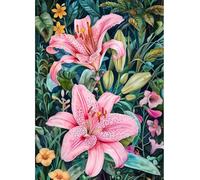 MIRONS Kits de Punto de Cruz Estampados DIY de 11CT, Flores Punto de Cruz Kit Completo Contado Patrones con Impresa Hilos y Tela para Principiantes Hacer