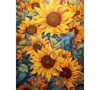 MIRONS Kits de Punto de Cruz Estampados DIY de 11CT, Flores Punto de Cruz Kit Completo Contado Patrones con Impresa Hilos y Tela para Principiantes Hacer