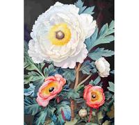 MIRONS Kits de Punto de Cruz Estampados, Flores 11CT Set Kits Bordado Punto de Cruz Kit Completo Hilo y Tela Impreso Contado Patrones a Mano Hacer faciles