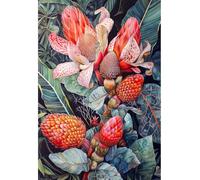 MIRONS Kits de Punto de Cruz Estampados, Flores 11CT Set Kits Bordado Punto de Cruz Kit Completo Hilo y Tela Impreso Contado Patrones a Mano Hacer faciles