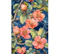 MIRONS Kits de Punto de Cruz Estampados, Flores 11CT Set Kits Bordado Punto de Cruz Kit Completo Hilo y Tela Impreso Contado Patrones a Mano Hacer faciles