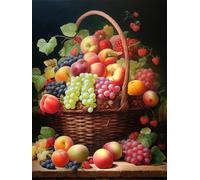 MIRONS Kits de Punto de Cruz Estampados, Frutas Ricas,J,40 * 50cm 11CT Set Kits Bordado Punto de Cruz Kit Completo Hilo y Tela Impreso Contado Patrones a Mano Hacer faciles