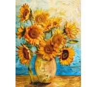 MIRONS Kits de Punto de Cruz Estampados, Hermoso ramo de girasoles,R,50 * 70cm 11CT Set Kits Bordado Punto de Cruz Kit Completo Hilo y Tela Impreso Contado Patrones a Mano Hacer faciles