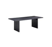 MIROOOO Mesa de café de madera maciza estilo Wabi-sabi, mesa larga negra para el hogar, mesa de té, mesa de trabajo (160 cm)