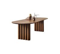 MIROOOO Mesa de Comedor Mesa de Centro Mesa de Comedor de Restaurante de Troncos, Banco de Trabajo de Madera Maciza, Mesa de negociación de cafetería Ovalada Comedor(160cm)