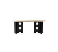 MIROOOO Mesa de Comedor Mesa de Centro Mesa de Comedor losa Roca travertino Madera Maciza, Mesa Moderna for Cocina y hogar