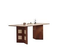 MIROOOO Mesa de Comedor Mesa de Centro Mesa de Comedor Pizarra travertino nórdico for Uso doméstico pequeño, Estilo Crema, Rectangular