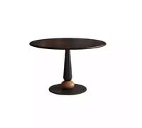MIROOOO Mesa de Comedor Mesa de Centro Mesa De Comedor Redonda De Madera Maciza Negra Nórdica, Mesa De Centro For Sala De Estar, Mesa Redonda Retro Comedor(B:120CM*120CM*75CM)