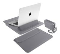 MiRowy 13-14 Pulgadas Funda para Portátil, con Función de Soporte, Pelle PU Bolsa para Portátil, para MacBook Pro 14 M5/M4/M3/M2/M1, MacBook Air 13/13,6, Surface, XPS, Lenovo, HP (13-14" | Gris)
