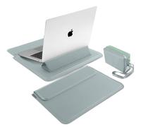 MiRowy 13-14 Pulgadas Funda para Portátil, con Función de Soporte, Pelle PU Bolsa para Portátil, para MacBook Pro 14 M5/M4/M3/M2/M1, MacBook Air 13/13,6, Surface, XPS, Lenovo, HP (13-14" | Azul Claro)