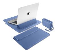 MiRowy 13-14 Pulgadas Funda para Portátil, con Función de Soporte, Pelle PU Bolsa para Portátil, para MacBook Pro 14 M5/M4/M3/M2/M1, MacBook Air 13/13,6, Surface, XPS, Lenovo, HP (13-14" | Azul)