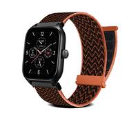 MiRowy 20mm Correa para Amazfit Active 2/Amazfit Active/Amazfit GTR Mini/Amazfit GTS 4/GTS 4 Mini/GTS 3/GTS 2, Nylon Correa para Amazfit Bip 3/Bip 3 Pro/Bip/Bip Lite - Negro & Naranja