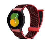 MiRowy 20mm Correa para Samsung Galaxy Watch FE 40mm/Watch 7/6/5 40mm 44mm/Watch 5 Pro 45mm/Watch 4/4 Classic/Watch 3 41 mm, Nylon Correa para Galaxy Watch FE/Watch 7/6/5/4/Watch 5 Pro - Negro & Rojo