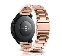 MiRowy 22 mm Metal Correa para Amazfit Active Max/T-Rex 3 Pro 48mm/Balance 2/Balance/Bip 6/Bip 5/5 Unity, Inoxidable Pulseras de Repuesto para Amazfit GTR 4/GTR 3/3 Pro/2e/2eSIM, Oro Rosa