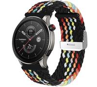 MiRowy 22mm Correa para Amazfit Balance/Amazfit Bip 5/Amazfit Cheetah/Cheetah Pro Correa, Ajustable Trenzada Pulseras Repuesto para Amazfit GTR 4/GTR 3/3 Pro/GTR 2e/GTR 47mm, Negro Iridiscente