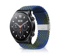 MiRowy 22mm Nylon Correa para Xiaomi Watch S4/S4 Sport/S3/S1 Pro/Watch 2/2 Pro/Mi Watch S1/S1 Active/Mi Watch, Trenzada Pulseras para Redmi Watch 5 Active/Redmi Watch 5 Lite - Azul/Verde